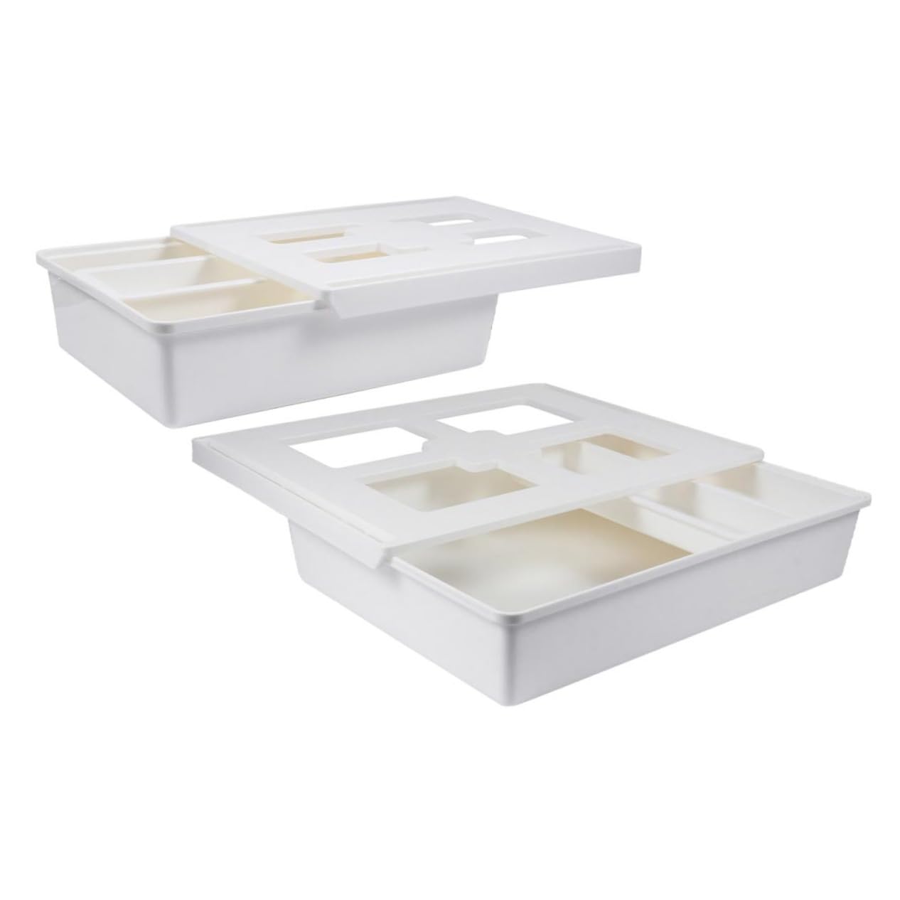 Uonlytech 2pezzi Sottotavolo Estraibile Organizer per Cancelleria Articoli per Ufficio Cassetto Invisibile Resistente Contenitore Portaoggetti Nascosto