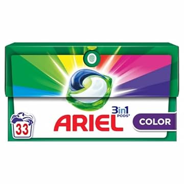 Ariel Cialde 3 in 1 Detersivo Liquido in Capsule, 33 Lavaggi, Colore, Dissolvenza Rapida, Perfetto per Cicli Freddi e Brevi