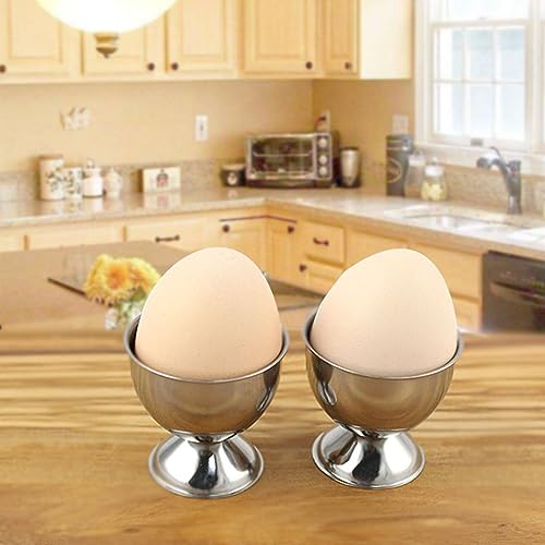 4pcs Edelstahl Weich Gekochte Eierbecher Tischbecher Küchenwerkzeuge Sets Frühstücksdampfstange Form Zum Braten – Bild 5