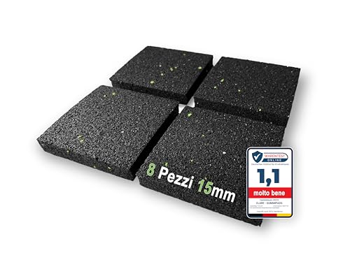 CLARE Piedini Antivibrazione Lavatrice – Gommini Antiscivolo e Fonoassorbenti – Supporto per Lavatrice e Asciugatrice – Riduce Vibrazioni e Rumore | 8 Pezzi 15mm