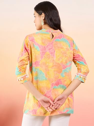 Image of Modeve Women Multicolor Banded Collar Top
