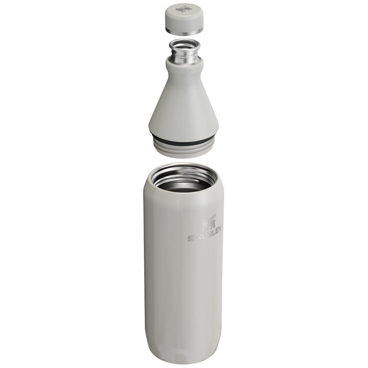 Stanley 1913 The All Day Slim Butelka na Wodę 0.6L - Ash | Zimny przez 6 godzin - Mrożony przez 11 godzin - Stal nierdzewna z recyklingu wolna od BPA - Szczelny - Można myć w zmywarce