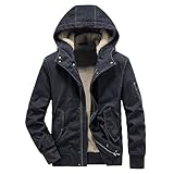 DUHGBNE Jacke Herbst Herren Winterjacke Cotton Jacket Frühling Autumn Winter Coat Washed Große...