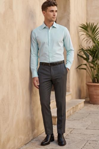 Image of Louis Philippe Men's Slim Fit Easy to Iron Everyday wear Premium Cotton Full Sleeve Checks Formal Shirt