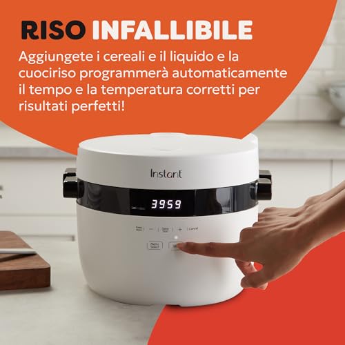 Instant Pot - Cuociriso e vaporiera, 2.8 L (12 tazze) - Con pentola antiaderente lavabile in lavastoviglie, cestello per la cottura a vapore in acciaio inossidabile, misurino, cucchiaio per il riso - immagine 6