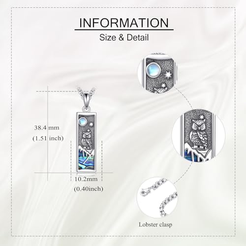 ONEFINITY Raven Owl Necklace 925 Sterling Silver Crow Pendant Necklace Animal Jewelry Gifts For Women Men3