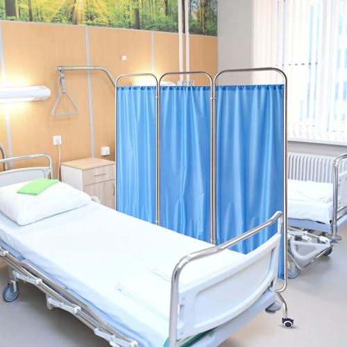 Cloison de confidentialité médicale à 3 panneaux mobiles et pliants sur roulettes - 4