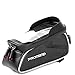 Produktbild Comprajunta Fahrradtasche Für Auf-Rohre, PU Wasserdichtes Leder (220 * 110 * 140Mm), Schutzkoffer Für Handy Mit Bildschirm Unter 4-6,2 Zoll, Ultraschall-Display