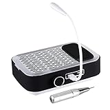2 in 1 80W Rechargeable Nail Dust Collector, Nail Drill with Lamp, Powerful Nail Vacuum Cleaner Practical Nail Art Salon Cleaning Equipment (Black)