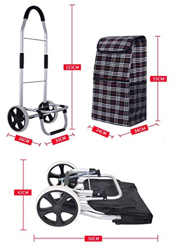 Einkaufstrolley, wasserdicht, zusammenklappbar, mit abnehmbarer Tasche und faltbarem Design, leicht und tragbar (A) – Bild 5