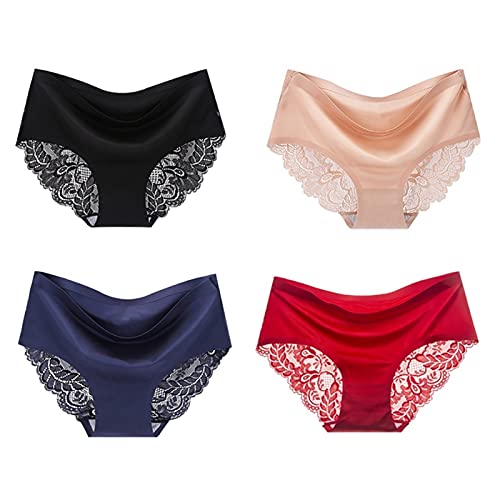 Braguitas CóModas Para Mujer Panties De Las Mujeres Del Bikiní Atractivo De Los Escritos De La Ropa Interior De Puro AlgodóN De Las Mujeres Y De Talle Bajo Las Ropa Interior De Bragas De Encaje, Paque