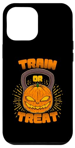 iPhone 14 Plus Train or Treat Pumpkin Kettlebell Gym Workout Halloween Case