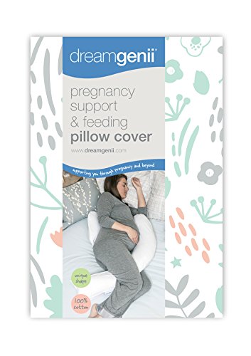 Dreamgenii  Almohada para maternidad y lactancia funda de almohada Nature Cotton Grey/Coral