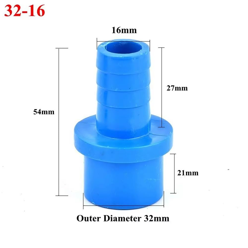 1~20 Sztuk PVC Pagoda Złącze Węża Niebieski OD 20/25/32mm Ogród Nawadnianie Akwarium Ryby Zbiornik Złączki Rury Wodnej(OD 32mm-16mm,20pcs)