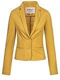 damen blazer gelb einfarbiger Damen Blazer mit langen Armen und einem Knopfverschluss