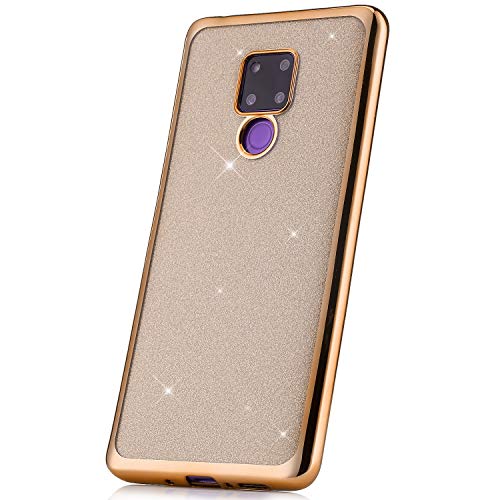PHEZEN Compatible with Huawei Mate 20 X Case Glitter,Cute Sparkle Bling Luxury Soft TPU Silicone Bumper Case Protective Cover Scratch-Resistant for Girls Women for Huawei Mate 20 X, Gold