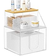 VITVITI Acrylic Disposable Face Towel Holder, 2 Tier Facial Towels Box for XL Clean Skin Club, Fa...