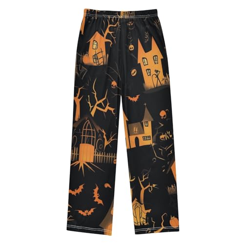 Halloween Castle Boys Long Pants Soft Trousers Elastic Waist Kids Lounge Bottoms with Pockets S-XL2