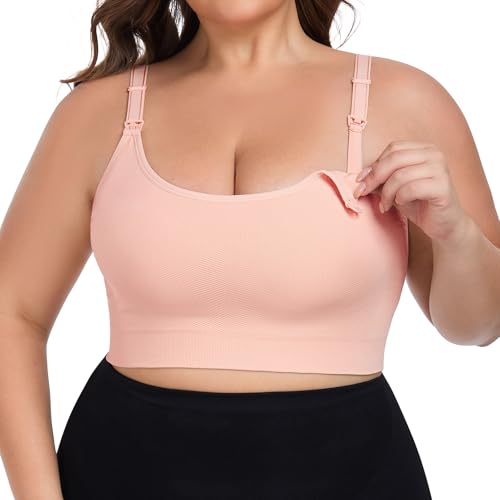 Image of Angelhood Women's Non-Padded Minimizer Sports Nursing Bras Wirefree Full Coverage Large Bust Light Support Sport