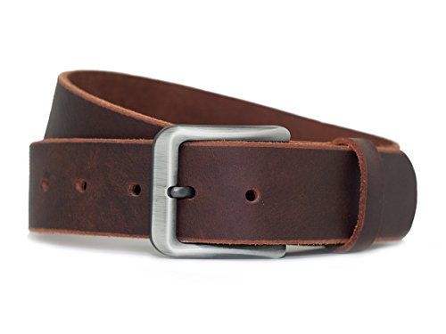 Nickel Smart Roan Mountain Brown Leather Belt - 34" #TOP5