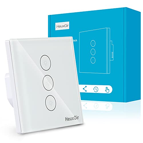 HeuxGir Smart Light Switch, Wi-Fi Smart Home Switch Work con app Smart Life/Tuya, compatibile con Alexa e Google Home a 3 vie