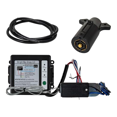 The Trailer Parts Outlet - Complete Trailer Electric Brake Wiring Kit with a 16-Foot Cable, 12 Volt Breakaway Kit, 7 Way Plug, and Weather-Resistant Battery Box