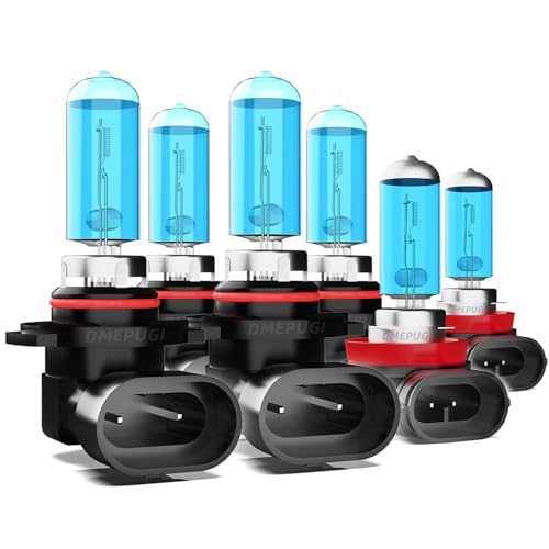Image of Compatible With Sonata 2015 Headlight Bulbs,9005 /H10 /HB3 High Beam + 9005 Low Beam + H11 /H8 /H9 Fog Lights Halogen Light Bulb Kits, Super Bright 6000K White,Pack of 6