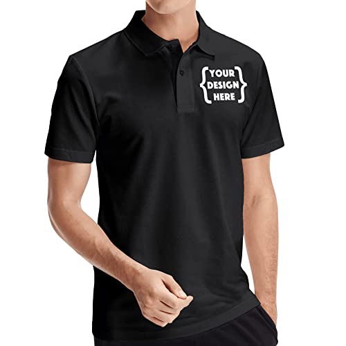 Xiovio Customize&reg; Custom Men's Polo Shirts Golf Jersey Tees | Front&middot;Back Print Personalized with...