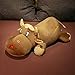 Huobeibei - Cuscino a forma di mucca, in peluche, 80 cm, 1,1 kg, rimovibile e lavabile, colore: marrone