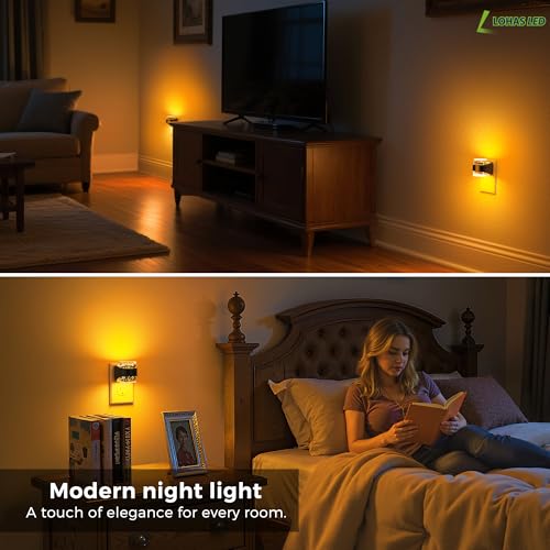 Image of L LOHAS LED Night Light, Bubble Night Lights Plug into Wall, 2 Pack Night Lights with Dusk-to-Dawn Sensor,Dimmable Amber Pulg in Nightlights for Rooms Bathroom Hallway