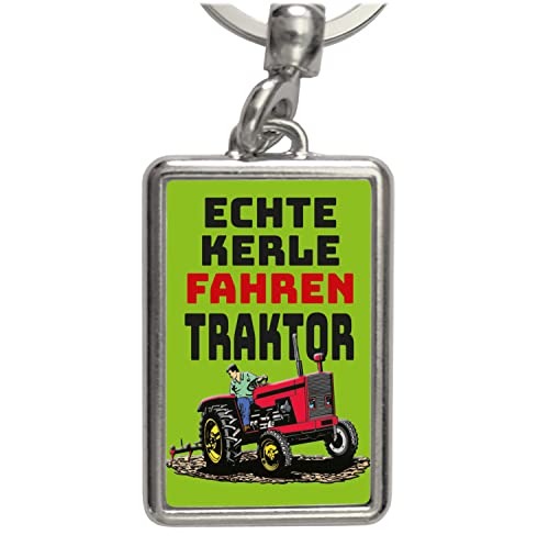 speecheese Echte Kerle fahren Traktor Schlüsselanhänger in Grün als Geschenk für echte Landwirte und Bauern die ihren Job lieben und das Dorfleben leben wie kein andereres Dorfkind