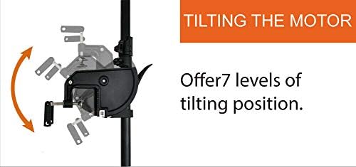 HASWING Protruar G 3.0 Trolling Motor showing 7 levels of tilting positions