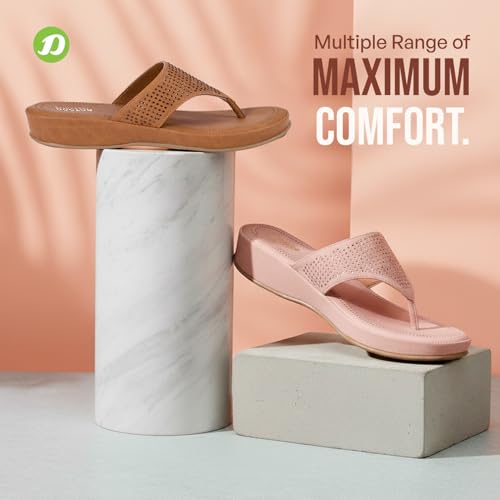 Image of DOCTOR EXTRA SOFT Women's Fashionable Stylish Orthopedic Memory Foam Thong Slippers /Flip Flops|Comfortable & Lightweight|Breathable & Anti-Slip| Casual Slip-on Sandals for Ladies /GirlsD-626