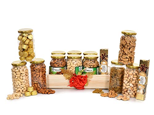 Image of NUTRI MIRACLE Diwali Chocolate and Nuts Combo Gift Hamper | Gift Basket for Relatives