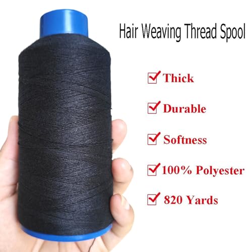 Hilo para Tejer Negro 907 Yardas para Pelucas y Extensiones miniatura 4