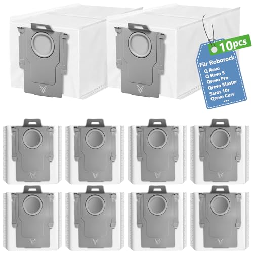 10 Stück Staubbeutel für Roborock QV 35A/35S/Saros 10/10R/Q Revo/Qrevo S5V/Qrevo Edge/Qrevo S/Qrevo Pro/Qrevo Maste/Qrevo Curv/Qrevo Slim/S8 MaxV Ultra Kompatibel Ersatz Zubehör Staubsaugerbeutel