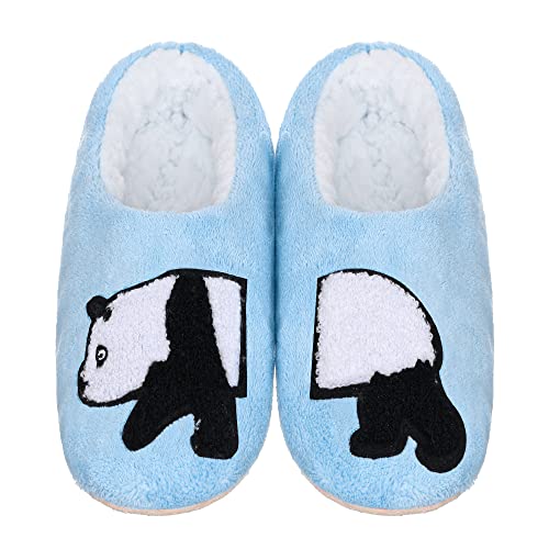 Image of ZYZX Cute Slipper Socks with Grips,Cozy Soft Sole House Slippers for Women | Animal Pattern Warm Safe Non Slip Fleece-lined Fluffy Fuzzy Socks Indoor for Adult,Easy to Wash,Gifts