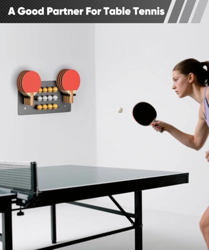 image for Artibear Ping Pong Paddle Holder, Wall Mounted Metal Magnetic Table Te