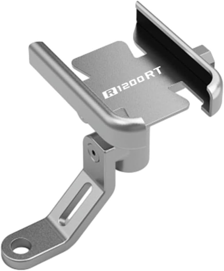 for B-MW R1200RT R1200 RT R 1200RT 2004-2013 Accessories Motorcycle Handlebar Mobile Phone Holder GPS Stand BracketMirror Holder Silver-Mirror Holder Silver