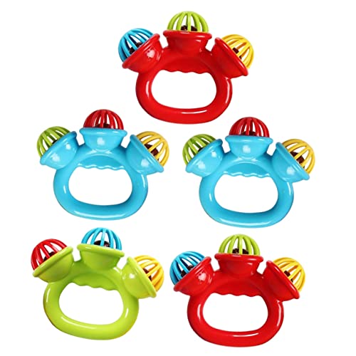 HEMOTON 5stücke Spielzeug Für Kleinkinder Mit Glöckchen Ringrassel Und Shaker-design Geeignet Für Früherziehung Und Motorische Fähigkeiten-training Beißring