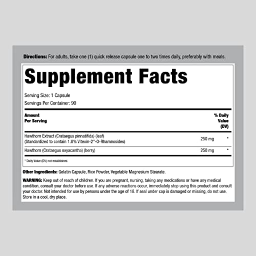 Lindberg Hawthorn Berry Capsules | 250Mg | 90 Capsules | Standardized Extract | Traditional Herb Supplement | Non-Gmo, Gluten Free #TOP1