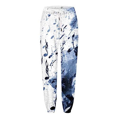 Pantalon de survêtement imprimé papillon et plumes avec cordon ajustable - 5