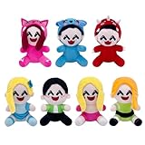 綿人形のキャラクター ぬいぐるみ 抱き枕 おもちゃ 柔らかい 萌えグッズ 可愛い プレゼント 多機能 置物 小物 ふわふわ 贈り物 飾り 癒し系 インテリア コレクションアイテム (7点セット) [並行輸入品]