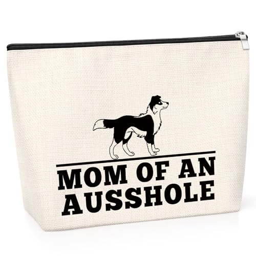 Australian Shepherd Gift Makeup Bag for Australian Shepherd Owner Aussie Lover Gift Aussie Dog Mom Gifts Mother's Day Christmas Birthday Presents Dog Owner Gift Travel Cosmetic Pouch