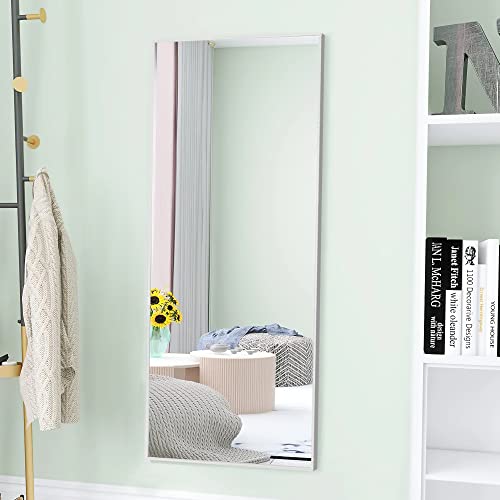 Image of PexFix Floor Full Length Mirror 64 inchx22 inch Mirror Full Length with Stand Full Body Mirror for Home Decor,Silver