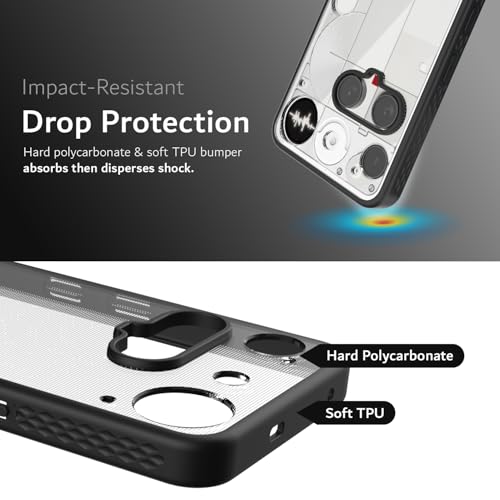 Image of TUDIA [LUCION Clear Fit Designed for Nothing Phone 3 Back Cover (2025), Shockproof Matte TPU Bumper Anti-Yellowing Transparent Hard Back Slim Grip Protective Case - Black