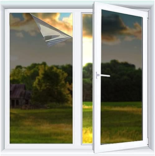 Privacy Window Tint for Home Solar Film Heat Control Window Film Black Out Office Privacy Glass Window Sticker Smooth Glass (Black Out Film 20''x80'')
