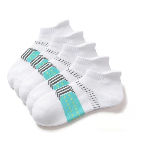 Surnavik 5 Pairs Women's Running Socks Ankle Socks, Cushioned Athletic Sports Socks for Women, Anti-Blister Moisture Wicking Breathable Comfortable