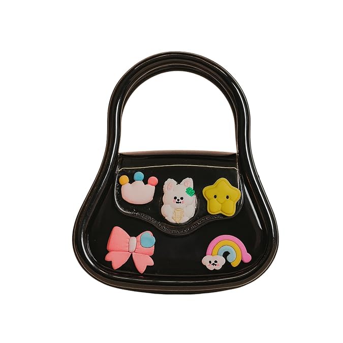 ZENVORA Cute Cartoon Mini Handbag for Girls, Faux Leather Crossbody Purse with Decorative Charms, Magnetic Closure, Kids Fashion Shoulder Bag, 10 x 5 x 10 cm-image-35