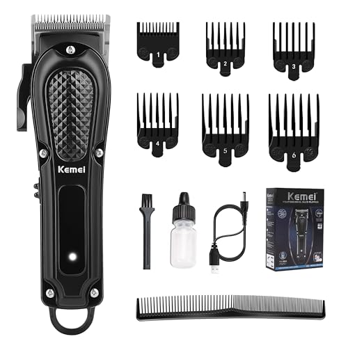 KEMEI   Cortadora de pelo para hombres, cortapelos profesionales inalámbricos para corte de pelo y barba. Kit de cuidado personal recargable, cortapelos de regalo para hombres